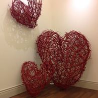 Heart weaving sculptures Peachland Art Gallery